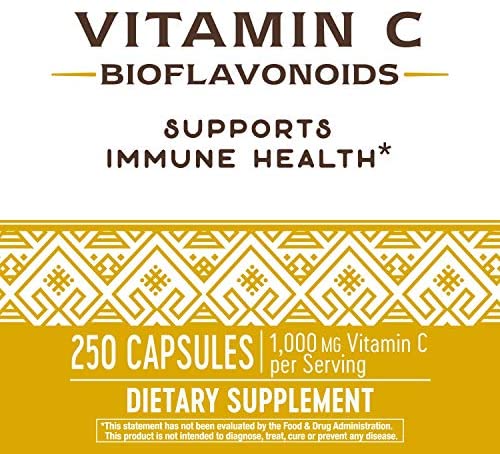 Nature S Way Vitamin C 500 Mg With Bioflavonoids 1000 Mg Vitamin C Per Serving 250 Capsules